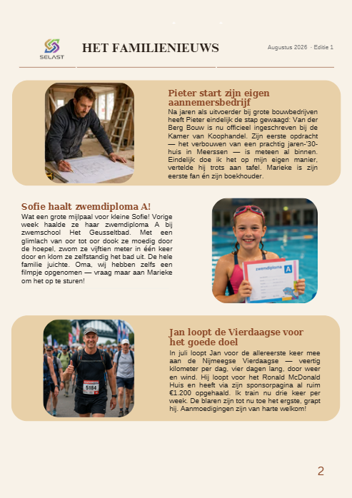 Binnenkant met familiefoto's