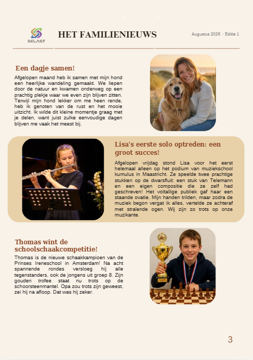 Binnenkant met familiefoto's